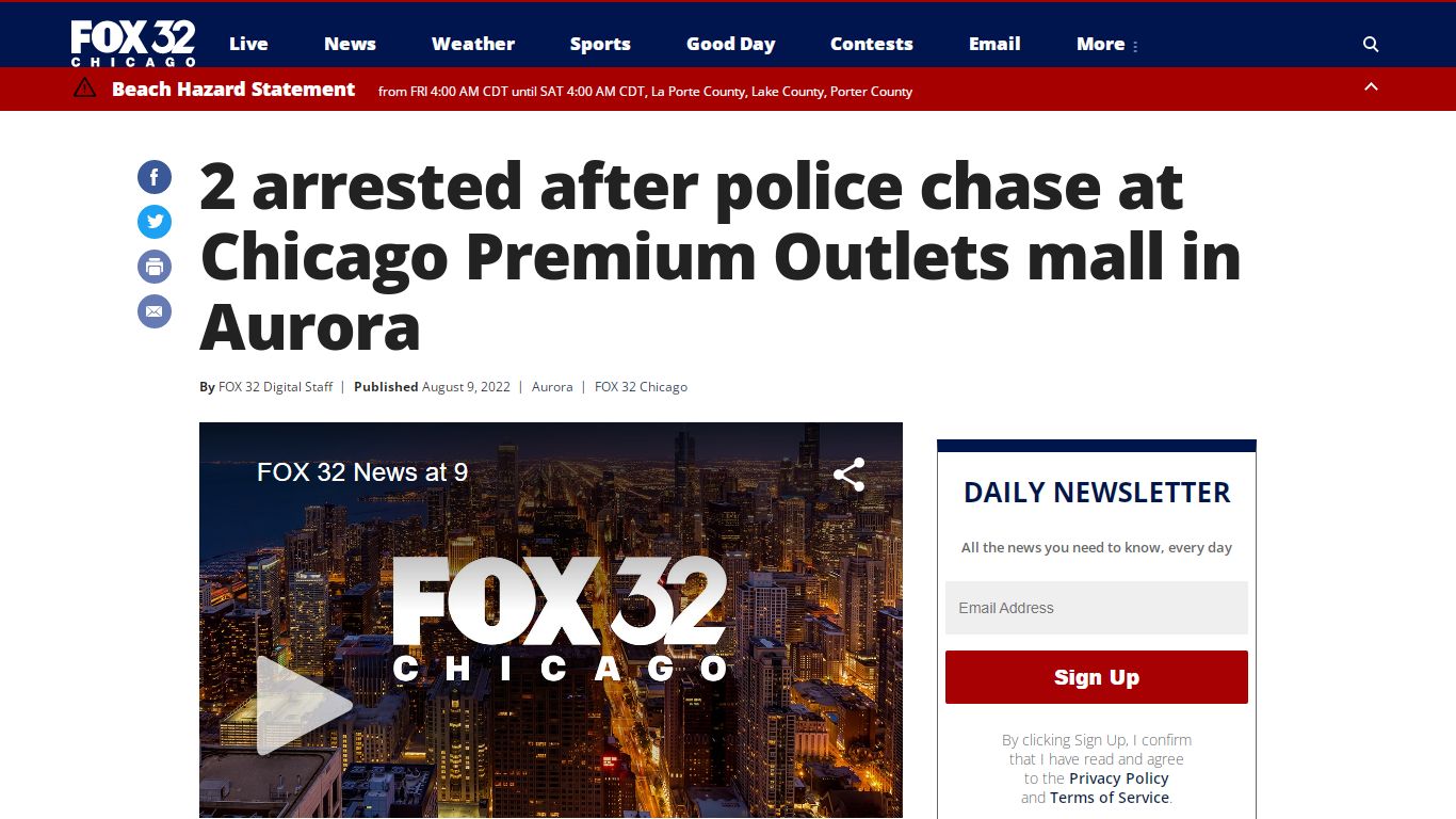 2 arrested after police chase at Chicago Premium Outlets mall in Aurora